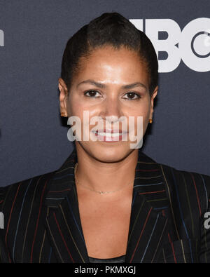 Westwood Village, Stati Uniti d'America. Xiii Sep, 2018. Simone piegate assiste il Los Angeles premiere di HBO "Jane Fonda in cinque atti' al museo del martello in Westwood Village, la California il 13 settembre 2018. Credito: la foto di accesso/Alamy Live News Foto Stock