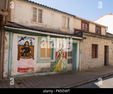 Ferrol - Spagna, 2 settembre, 2018 Arte di strada Meninas di Canido Foto Stock