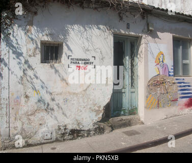 Ferrol - Spagna, 2 settembre, 2018 Arte di strada Meninas di Canido Foto Stock