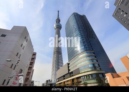 TOKYO, Giappone - 30 novembre 2016: Skytree tower a Tokyo in Giappone. La 634m di altezza della torre di radiodiffusione è il secondo edificio più alto del mondo. Foto Stock