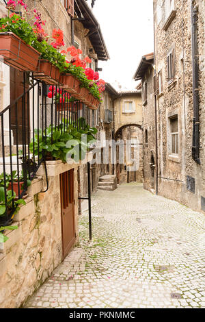 Vicolo di Scanno in Abruzzo (Italia) Foto Stock