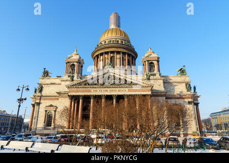Saint Petersburg, Russia - 22 Gennaio 2018: la Cattedrale di San Isacco in inverno Foto Stock