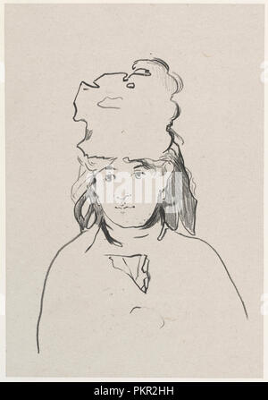 Berthe Morisot. Datata 1872. Dimensioni: immagine: 20 x 13,2 cm (7 7/8 x 5 3/16 in.) foglio: 23,7 x 16,3 cm (9 5/16 x 6 7/16 in.). Medium: litografia. Museo: National Gallery of Art di Washington DC. Autore: Edouard Manet. Foto Stock