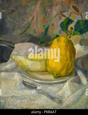 Melone e limone. Data: c. 1900. Dimensioni: complessivo: 36,8 x 29,9 cm (14 1/2 x 11 3/4 in.) incorniciato: 58,4 x 51,1 x 7,3 cm (23 x 20 1/8 x 2 7/8 in.). Medium: olio su tela su legno. Museo: National Gallery of Art di Washington DC. Autore: francese del XIX secolo. Foto Stock