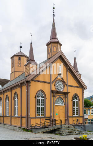 TROMSO, Norvegia agosto 28, 2018: Chiesa di Nostra Signora di Tromso è Cattolica Romana prelatura territoriale Foto Stock