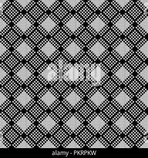 Maglia senza cuciture pattern con linee diagonali nei colori bianco e nero, un vettore come un tessuto texture Illustrazione Vettoriale