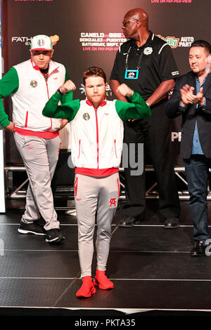 Las Vegas, NV, Stati Uniti d'America. Xiv Sep, 2018. {} Gazzetta pesa a T-Mobile Arena di Las Vegas, Nevada, il 14 settembre 2018. Credito: Damairs Carter/media/punzone Alamy Live News Foto Stock