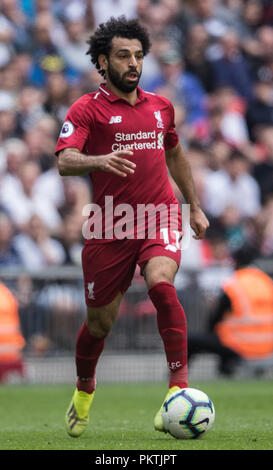 Londra, Regno Unito. Il 15 settembre 2018. Mo Salah di Liverpool durante il match di Premier League tra Tottenham Hotspur e Liverpool at Wembley Stadium il 15 settembre 2018 a Londra, Inghilterra. (Foto di John Rainford/phcimages.com) solo uso editoriale Credito: Immagini di PHC/Alamy Live News Foto Stock