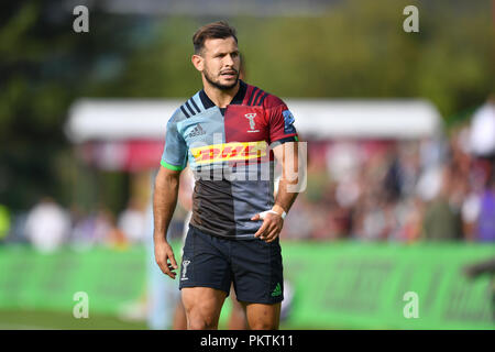 Londra, Regno Unito. Il 15 settembre 2018. Danny cura di arlecchini durante la Premiership Gallagher match tra arlecchini e bagno a Twickenham Stoop Sabato, 15 settembre 2018. Londra Inghilterra. (Solo uso editoriale, è richiesta una licenza per uso commerciale. Nessun uso in scommesse, giochi o un singolo giocatore/club/league pubblicazioni.) Credito: Taka Wu/Alamy Live News Foto Stock