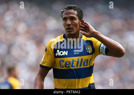 Milano, Italia. 15 Settembre, 2018. Bruno Alves del Parma Calcio durante il campionato di Serie A match tra FC Internazionale e Parma Calcio. Credito: Marco Canoniero/Alamy Live News Foto Stock
