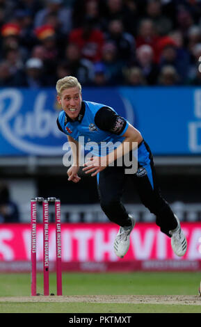 Edgbaston, Birmingham, Regno Unito. Xv Sep, 2018. Cricket vitalità T20 Blast Finals giorno, Sussex squali versus Worcestershire Rapids; Luca legno del Worcestershire Credito: Azione Sport Plus/Alamy Live News Foto Stock