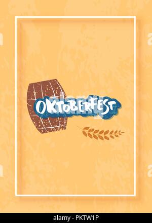 Oktoberfest lettering composizione. Il testo scritto a mano con il telaio. Illustrazione Vettoriale. Illustrazione Vettoriale