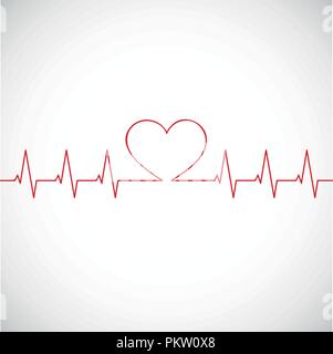 Medicina heartbeat linee piane cardiogram illustrazione vettoriale EPS10 Illustrazione Vettoriale