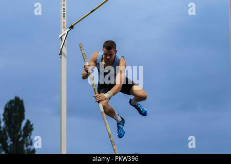 Zagabria, Croazia - 4 Settembre 2018: IAAF World Challenge Zagreb, sessantottesima Boris Hanzekovic Memorial. Pole Vault (M). Foto Stock