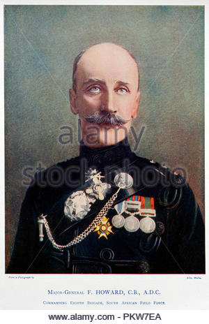 General Maggiore Sir Francis Howard KCB KCMG, 1848 - 1930, era un esercito britannico generale nei primi anni del ventesimo secolo. Illustrazione a colori da 1900 Foto Stock