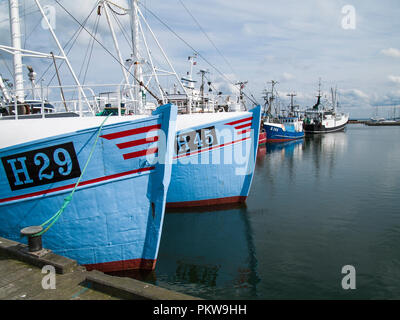 Puzza di pesca nel porto di pesca di Gilleleje, Danimarca. Foto Stock