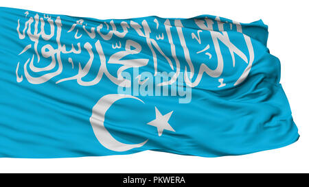 Partito islamico del Turkestan Bandiera, isolati su sfondo bianco, rendering 3D Foto Stock