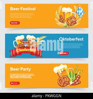 Festival della birra Oktoberfest banner Illustrazione Vettoriale