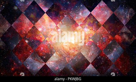 Abstract hipster sfondo geometrico con triangoli, cerchi, Nebulosa, stelle e Galaxy. Gli elementi di questa immagine fornita dalla NASA. Foto Stock