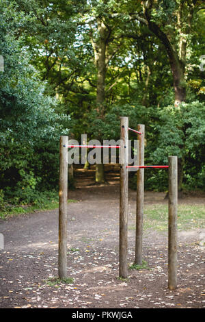 Palestra / fitness attrezzatura per uso da parte del pubblico di tenersi in forma in un parco locale Foto Stock