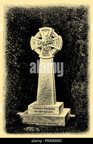 Kingsley, Charles (1819-1875), inglese ecclesiastico anglicano, teologo e scrittore: Tomba in Eversley, Foto Stock