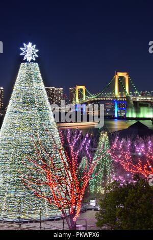 Paesaggio urbano di Tokyo, Giappone durante le vacanze di Natale Foto Stock