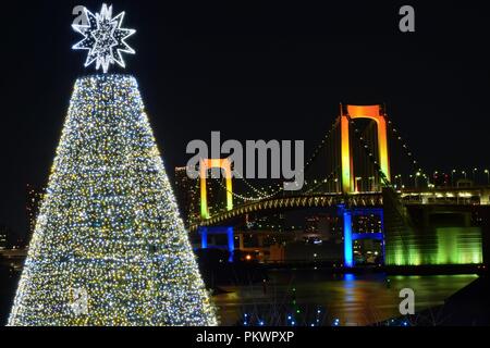 Paesaggio urbano di Tokyo, Giappone durante le vacanze di Natale Foto Stock