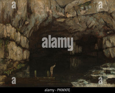 La Grotte de la Loue. Data: 1864. Dimensioni: complessivo: 98,4 x 130,4 cm (38 3/4 x 51 5/16 in.) incorniciato: 126,4 x 155.3 cm (49 3/4 x 61 1/8 in.). Medium: olio su tela. Museo: National Gallery of Art di Washington DC. Autore: Gustave Courbet. Foto Stock