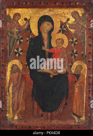 Madonna con Bambino e San Giovanni Battista, san Pietro e due angeli. Data: c. 1290. Dimensioni: superficie verniciata (pannello originale compresi telaio verniciato): 34,3 × 24,7 cm (13 1/2 x 9 3/4 in.) in generale (compresi aggiunto strisce di legno): 36 × 26 cm (14 3/16 × 10 1/4 in.). Medium: tempera su pannello. Museo: National Gallery of Art di Washington DC. Autore : la Toscana del XIII secolo. Foto Stock