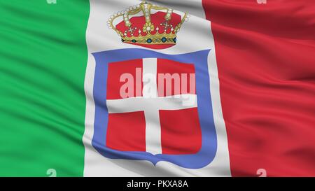 Monarchia italiana bandiera, Primo Piano, rendering 3D Foto Stock