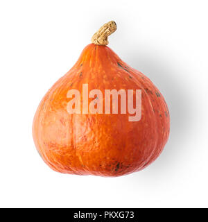 Fresche biologiche zucca arancione isolati su sfondo bianco Foto Stock