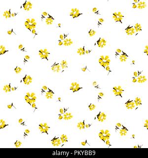 Fiori gialli seamless disegno vettoriale. Illustrazione Vettoriale