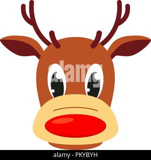 Colorata in stile fumetto testa di renne Illustrazione Vettoriale