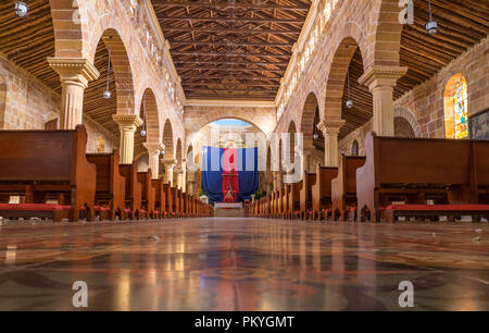 Barichara, Colombia, Santander, Cattedrale dell Immacolata Concezione in piazza principale nella città Foto Stock