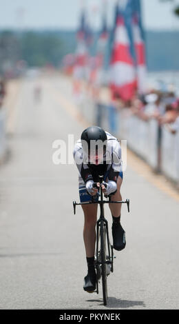 Stati Uniti - 21 Giugno: Shane Scoggin di HPC Elenco / Bicicletta Outfitters durante il TT race a USA Ciclismo Juniors U23 Elite cittadini su strada in Augu Foto Stock