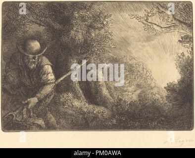 Il giardiniere (Le Jardinier). Medio: l'attacco. Museo: National Gallery of Art di Washington DC. Autore: Alphonse Legros. Foto Stock