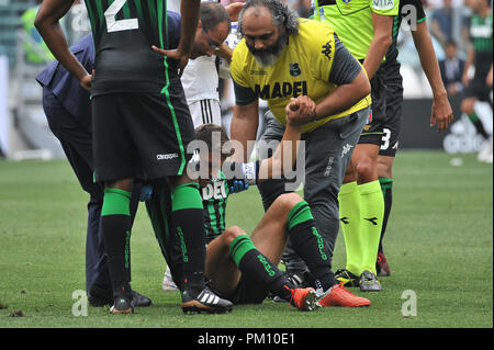 Torino, Italia. Xvi Sep, 2018. Domenico Berardi (US Sassuolo) durante la serie di una partita di calcio tra Juventus e noi Sassuolo presso lo stadio Allianz il 16 settembre 2018 a Torino, Italia. Credito: FABIO PETROSINO/Alamy Live News Foto Stock