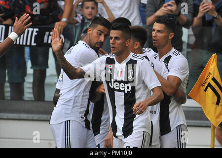 Torino, Italia. Xvi Sep, 2018. Durante la serie di una partita di calcio tra Juventus e noi Sassuolo presso lo stadio Allianz il 16 settembre 2018 a Torino, Italia. Credito: FABIO PETROSINO/Alamy Live News Foto Stock