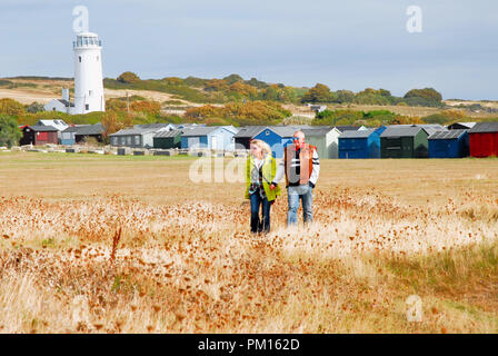 Portland Bill. Il 16 settembre 2018. Regno Unito: Meteo persone godono di una posizione soleggiata, inizio autunno il giorno al Portland Bill Credito: stuart fretwell/Alamy Live News Foto Stock