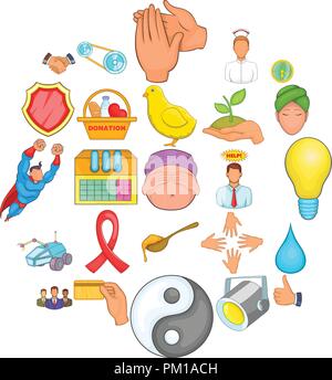 Banchetti set di icone, stile cartoon Illustrazione Vettoriale