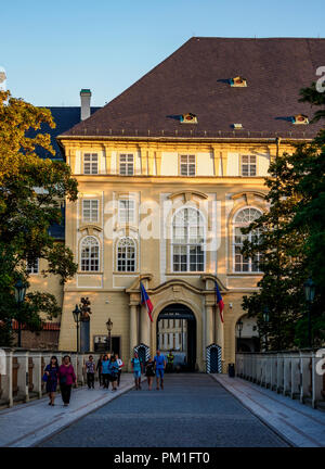 Ingresso al Castello di Praga, Praga, Boemia Regione, Repubblica Ceca Foto Stock