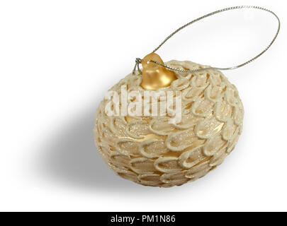 Decorazione per albero di Natale su sfondo bianco. Foto Stock