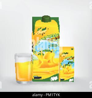 Succo di Mango di confezionamento del prodotto vettore Concept Design Illustrazione Vettoriale