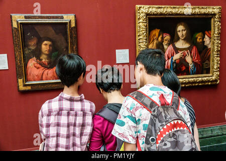 Londra Inghilterra,Regno Unito Gran Bretagna,Trafalgar Square,The NationalGallery,museo d'arte,interni,pittura,Altobello Melone Chris Foto Stock