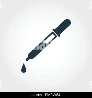 Icona di pipetta. Stile linea design icona icona pipetta design medicina da collezione. Pittogramma isolato su bianco. Perfetto per web design, applicazioni software, stampa. Illustrazione Vettoriale