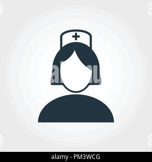 Icona di infermiere. Stile linea design icona icona infermiere design medicina da collezione. Pittogramma isolato su bianco. Perfetto per web design, applicazioni software, stampa. Illustrazione Vettoriale