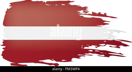 Bandiera della Lettonia, illustrazione vettoriale su uno sfondo bianco. Illustrazione Vettoriale