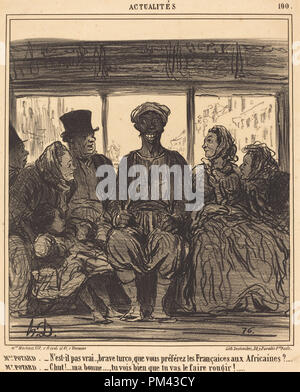 Actualités: Mme. Potard - n'est-il pas vrai, coraggioso turco... Data: 1859. Medium: litografia. Museo: National Gallery of Art di Washington DC. Autore: Honoré Daumier. Foto Stock