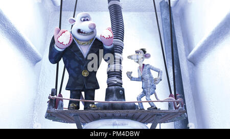 Film still / Pubblicità ancora da "Flushed Away' Whitey, Spike © 2006 sogno opere di riferimento del file # 30737510THA per solo uso editoriale - Tutti i diritti riservati Foto Stock