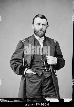 Ritratto di maggior generale Ulysses S. Grant, ufficiale dell'esercito federale, nel 1860 circa. Riferimento al file # 1003 011THA Foto Stock